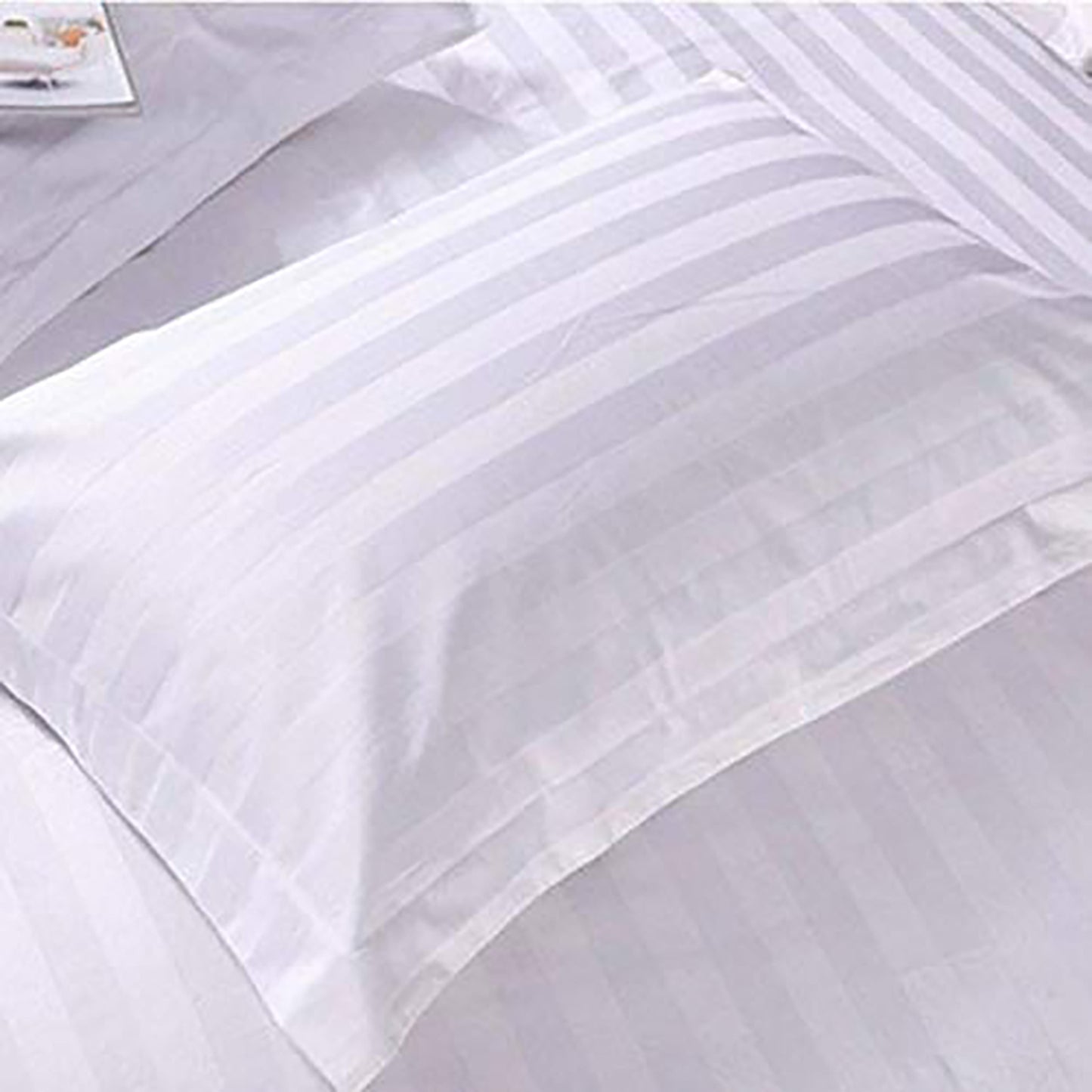 Satin Striped Cotton Double Bedsheet Set with 2 Pillow Covers