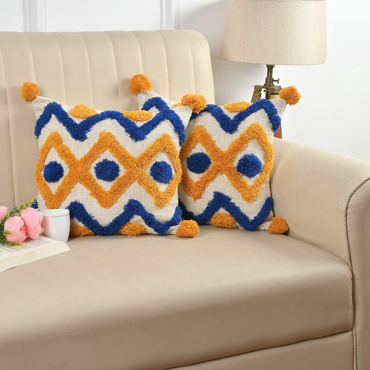 Hand Crafted Throw Cushion Covers 2pc set