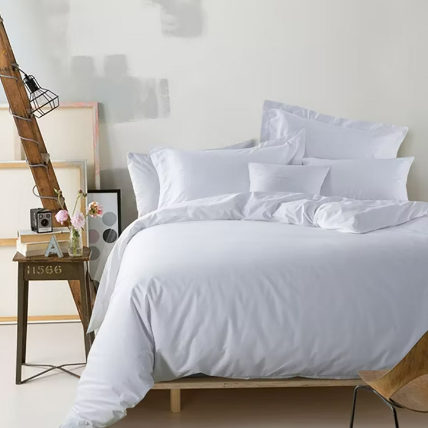 Plain White Hotel Bed Sheet Set – Ultra-Soft & Luxurious 100% Cotton