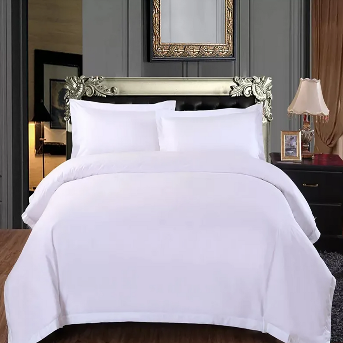 Plain White Hotel Bed Sheet Set – Ultra-Soft & Luxurious 100% Cotton