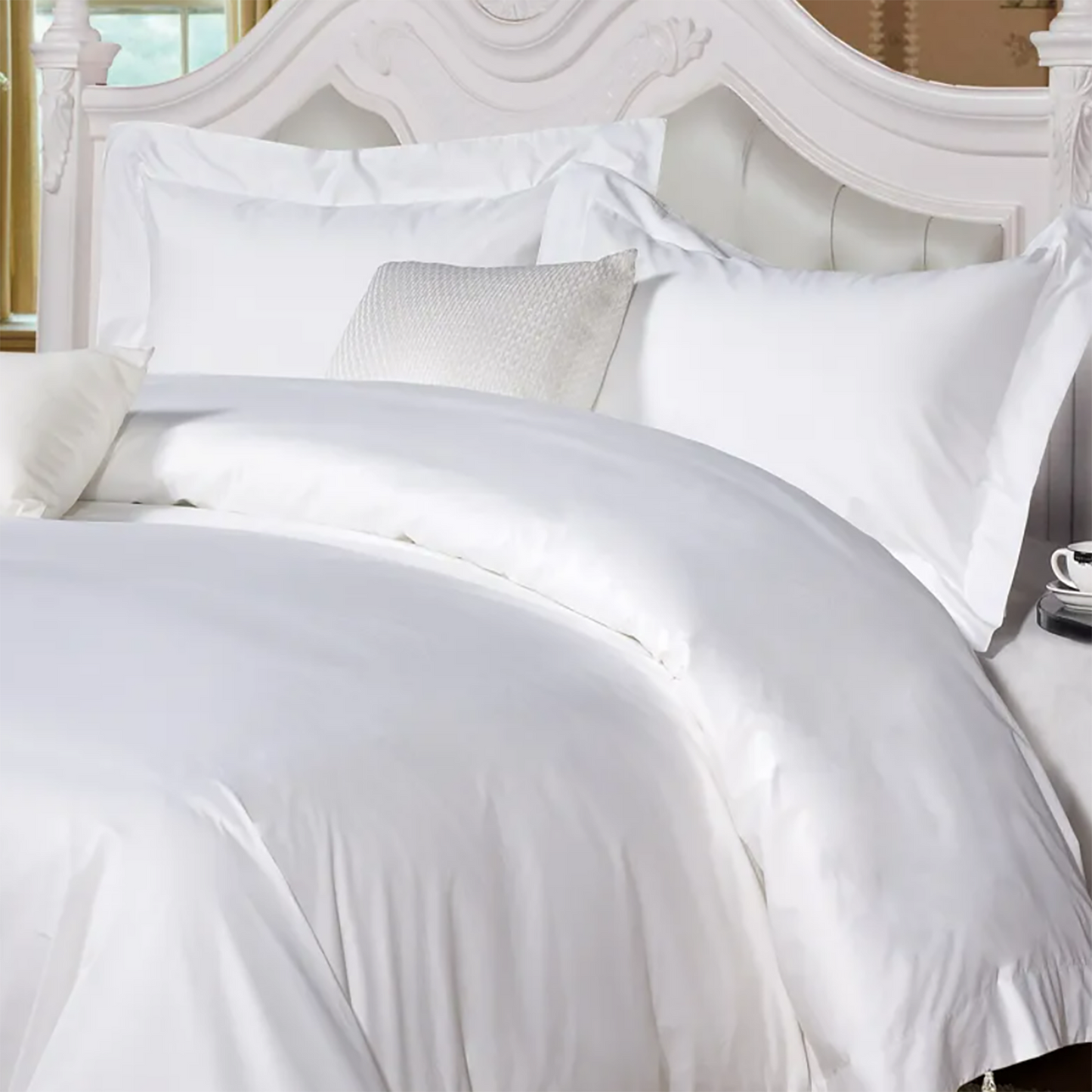 Plain White Hotel Bed Sheet Set – Ultra-Soft & Luxurious 100% Cotton