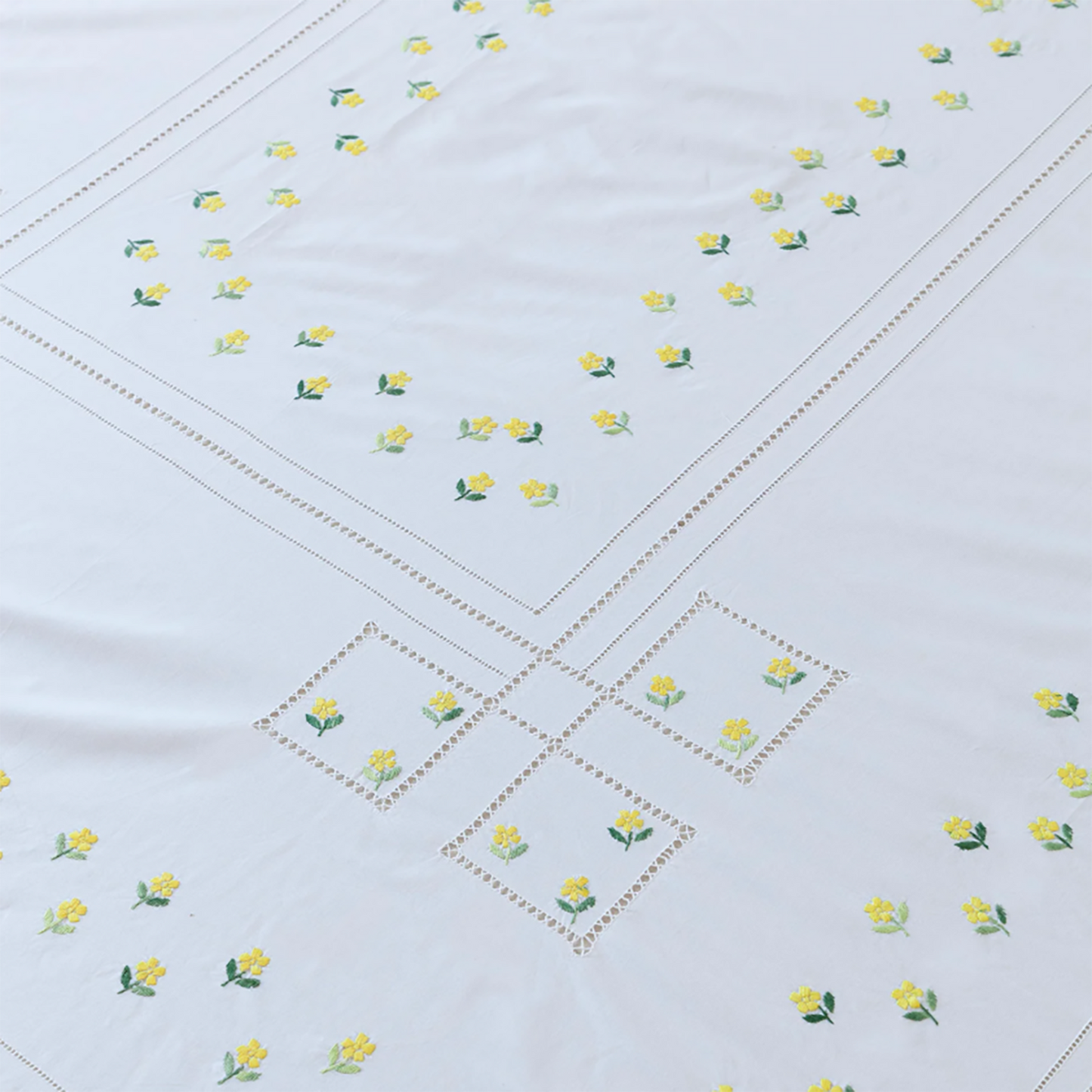 Hand-Embroidered King-Size Cotton Bedsheet with Pillow Covers