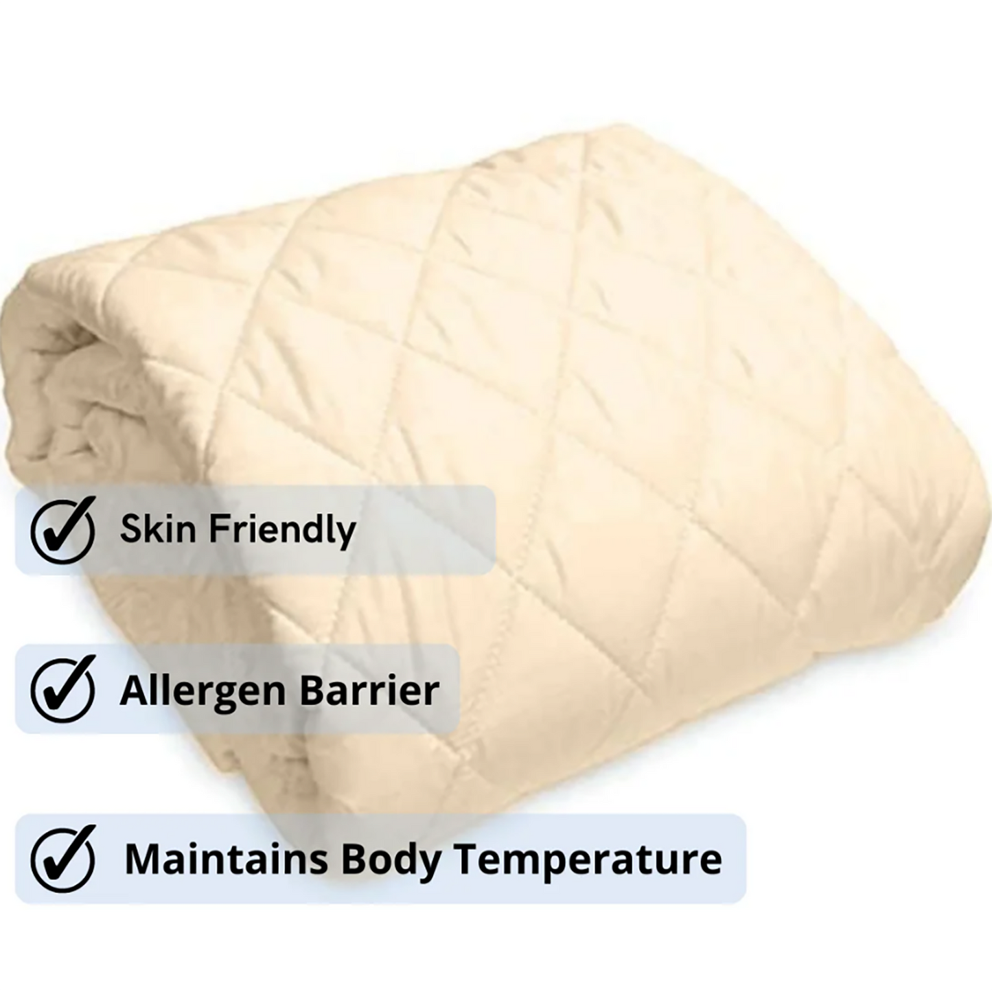 Water-Resistant Cotton Mattress Protector with Elastic Straps – Soft, Breathable, and Durable